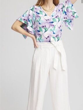 NWT Chico’s Touch of Cool™ Lily Handkerchief-Sleeve V-Neck Tee Large